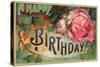 A Happy Birthday, Vintage Rose-null-Stretched Canvas