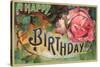 A Happy Birthday, Vintage Rose-null-Stretched Canvas