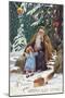 A Happy Christmas Time Father Christmas with Angel-Lantern Press-Mounted Art Print