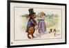 A Happy Easter Postcard with Rabbit Family-Paper Rodeo-Framed Giclee Print