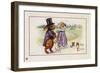 A Happy Easter Postcard with Rabbit Family-Paper Rodeo-Framed Giclee Print