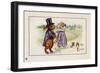 A Happy Easter Postcard with Rabbit Family-Paper Rodeo-Framed Giclee Print