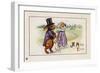 A Happy Easter Postcard with Rabbit Family-Paper Rodeo-Framed Giclee Print