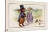 A Happy Easter Postcard with Rabbit Family-Paper Rodeo-Stretched Canvas