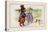 A Happy Easter Postcard with Rabbit Family-Paper Rodeo-Stretched Canvas