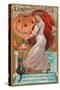 A Happy Halloween, Victorian Lady with Jack O'Lantern-null-Stretched Canvas