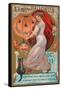 A Happy Halloween, Victorian Lady with Jack O'Lantern-null-Framed Stretched Canvas