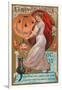 A Happy Halloween, Victorian Lady with Jack O'Lantern-null-Framed Art Print