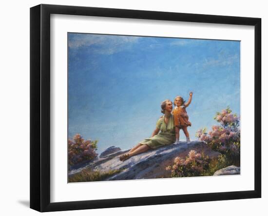 A Happy Moment, 1919-Charles Courtney Curran-Framed Giclee Print