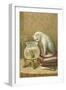 A Happy New Year, Cat Watching Frog and Fish in Bowl-null-Framed Art Print