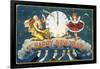 A Happy New Year Postcard with Father Time and a Young Girl-null-Framed Giclee Print