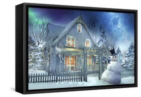 A Happy Snowman-Joel Christopher Payne-Framed Stretched Canvas