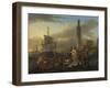 A Harbour Scene, c.1665-Nicolaes Pietersz. Berchem-Framed Giclee Print