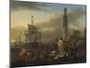 A Harbour Scene, c.1665-Nicolaes Pietersz. Berchem-Mounted Giclee Print