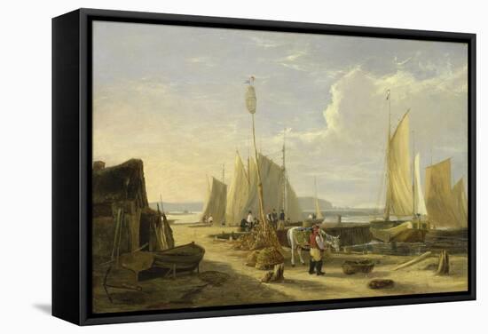 A Harbour Scene in the Isle of Wight, Looking Towards the Needles, 1824-George Vincent-Framed Stretched Canvas