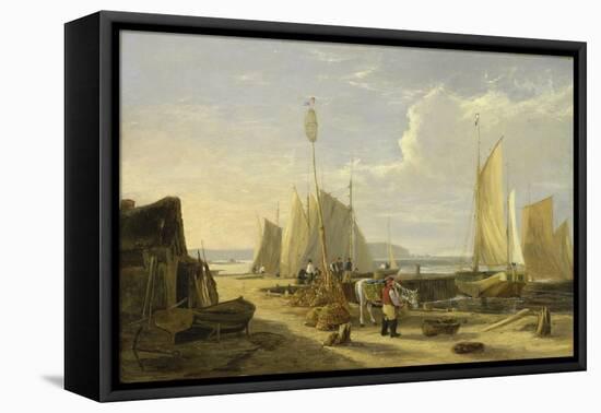 A Harbour Scene in the Isle of Wight, Looking Towards the Needles, 1824-George Vincent-Framed Stretched Canvas