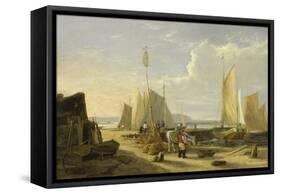 A Harbour Scene in the Isle of Wight, Looking Towards the Needles, 1824-George Vincent-Framed Stretched Canvas