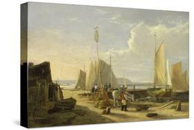 A Harbour Scene in the Isle of Wight, Looking Towards the Needles, 1824-George Vincent-Stretched Canvas