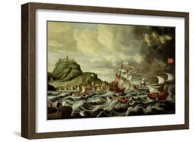 A Harbour Scene, Possibly Genoa-Andries van Eertvelt-Framed Giclee Print