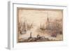A Harbour Scene with Shipping and a Church at Sundown-Cornelis Claesz Van Wieringen-Framed Giclee Print