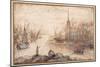 A Harbour Scene with Shipping and a Church at Sundown-Cornelis Claesz Van Wieringen-Mounted Giclee Print