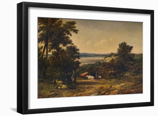 'A Harbour surrounded by Wooded Hills and Meadows with Cattle', 1859, (1938)-Alfred Vickers-Framed Giclee Print