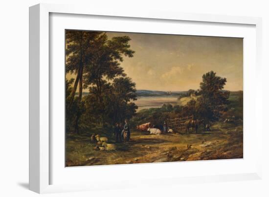 'A Harbour surrounded by Wooded Hills and Meadows with Cattle', 1859, (1938)-Alfred Vickers-Framed Giclee Print