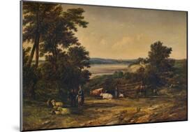 'A Harbour surrounded by Wooded Hills and Meadows with Cattle', 1859, (1938)-Alfred Vickers-Mounted Giclee Print