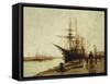 A Harbour-Eugene Galien-Laloue-Framed Stretched Canvas