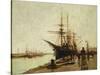 A Harbour-Eugene Galien-Laloue-Stretched Canvas