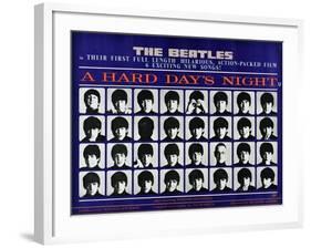 A Hard Day's Night, British Poster, (Top to Bottom), 1964-null-Framed Art Print