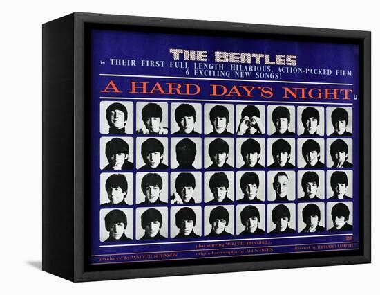 A Hard Day's Night, British Poster, (Top to Bottom), 1964-null-Framed Stretched Canvas