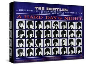 A Hard Day's Night, British Poster, (Top to Bottom), 1964-null-Stretched Canvas