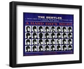 A Hard Day's Night, British Poster, (Top to Bottom), 1964-null-Framed Art Print