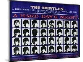 A Hard Day's Night, British Poster, (Top to Bottom), 1964-null-Mounted Art Print