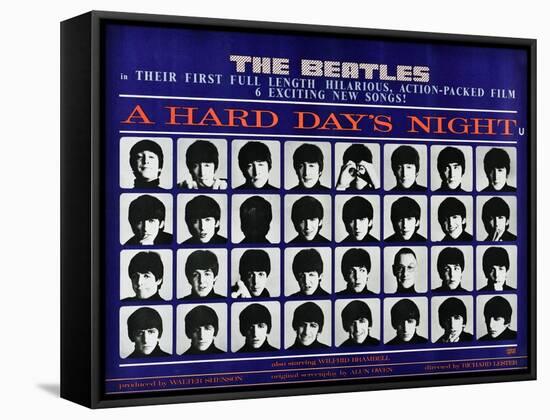 A Hard Day's Night, British Poster, (Top to Bottom), 1964-null-Framed Stretched Canvas