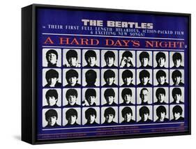 A Hard Day's Night, British Poster, (Top to Bottom), 1964-null-Framed Stretched Canvas