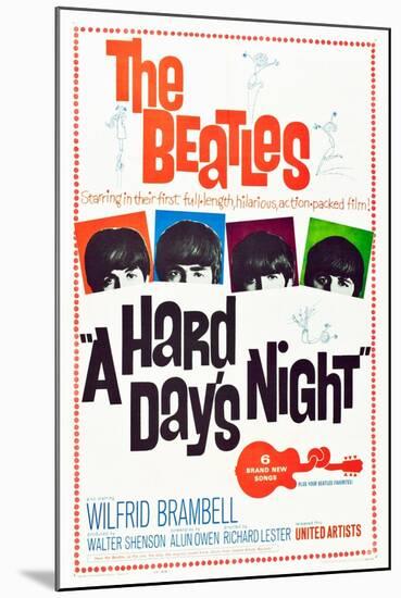 A Hard Day's Night, the Beatles, 1964-null-Mounted Art Print