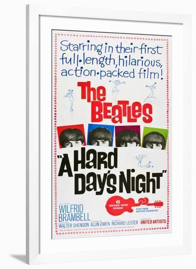 A Hard Day's Night, the Beatles, Paul Mccartney, John Lennon, George Harrison, Ringo Starr, 1964-null-Framed Art Print