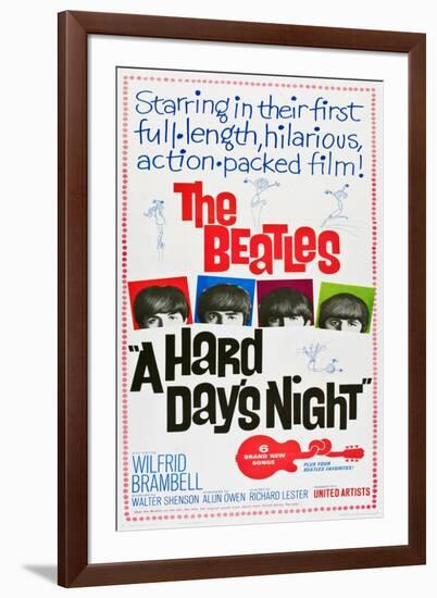 A Hard Day's Night, the Beatles, Paul Mccartney, John Lennon, George Harrison, Ringo Starr, 1964-null-Framed Art Print
