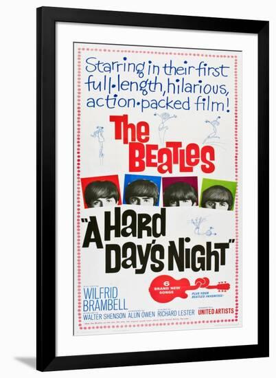 A Hard Day's Night, the Beatles, Paul Mccartney, John Lennon, George Harrison, Ringo Starr, 1964-null-Framed Art Print