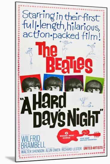 A Hard Day's Night, the Beatles, Paul Mccartney, John Lennon, George Harrison, Ringo Starr, 1964-null-Mounted Art Print