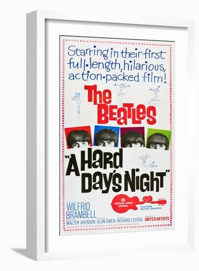 A Hard Day's Night, the Beatles, Paul Mccartney, John Lennon, George Harrison, Ringo Starr, 1964-null-Framed Art Print