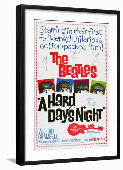 A Hard Day's Night, the Beatles, Paul Mccartney, John Lennon, George Harrison, Ringo Starr, 1964-null-Framed Art Print