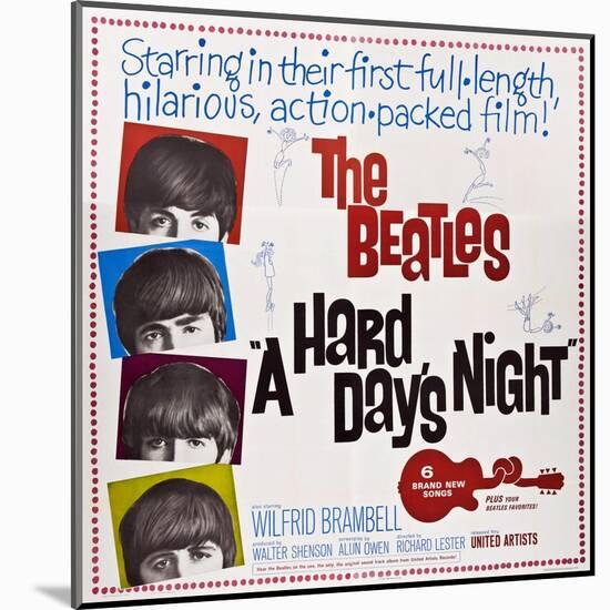 A Hard Day's Night, the Beatles, Paul Mccartney, John Lennon, George Harrison, Ringo Starr, 1964-null-Mounted Art Print