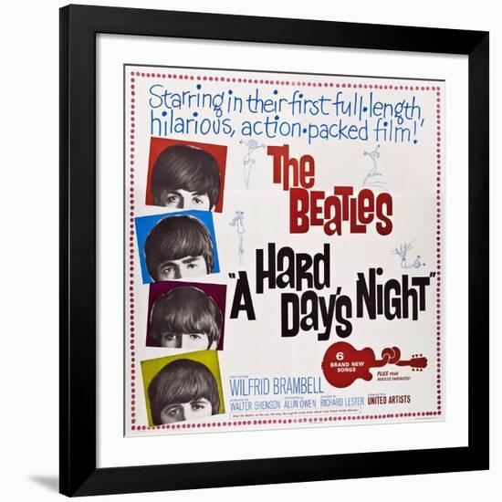 A Hard Day's Night, the Beatles, Paul Mccartney, John Lennon, George Harrison, Ringo Starr, 1964-null-Framed Art Print