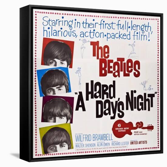 A Hard Day's Night, the Beatles, Paul Mccartney, John Lennon, George Harrison, Ringo Starr, 1964-null-Framed Stretched Canvas