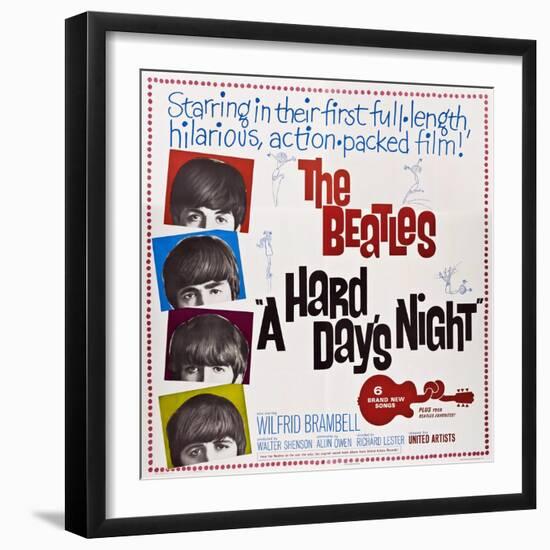 A Hard Day's Night, the Beatles, Paul Mccartney, John Lennon, George Harrison, Ringo Starr, 1964-null-Framed Art Print