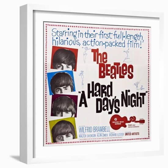 A Hard Day's Night, the Beatles, Paul Mccartney, John Lennon, George Harrison, Ringo Starr, 1964-null-Framed Art Print