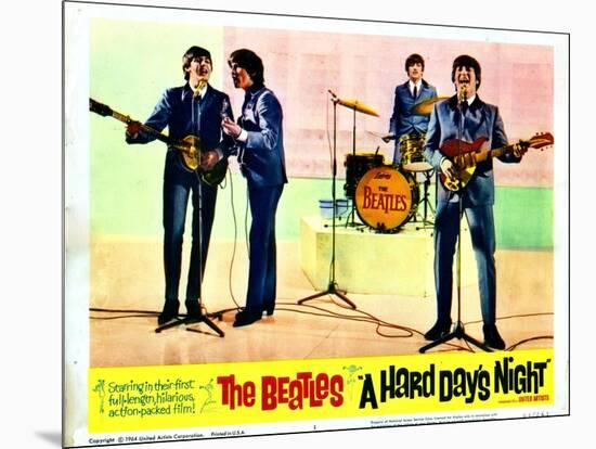 A Hard Days Night, Paul Mccartney, George Harrison, Ringo Starr, John Lennon, 1964-null-Mounted Art Print